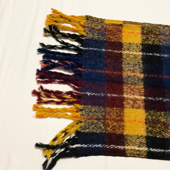 Plaid Fringe Scarf 78” x 19” - Picture 6 of 9